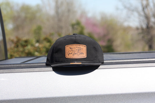 HAT - Black Square Leather Patch