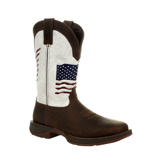 Rebel Distressed Flag Embroidery Western Boot