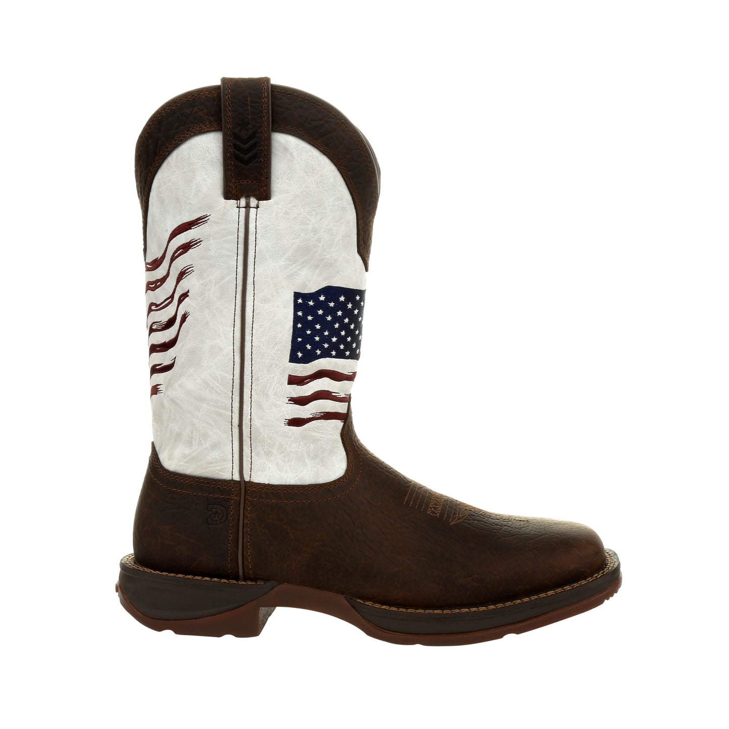 Rebel Distressed Flag Embroidery Western Boot