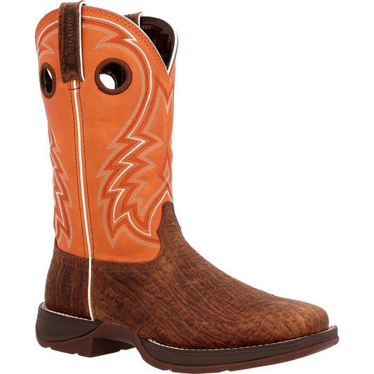 Rebel Cedar Bark and Monarch Orange Western Boot