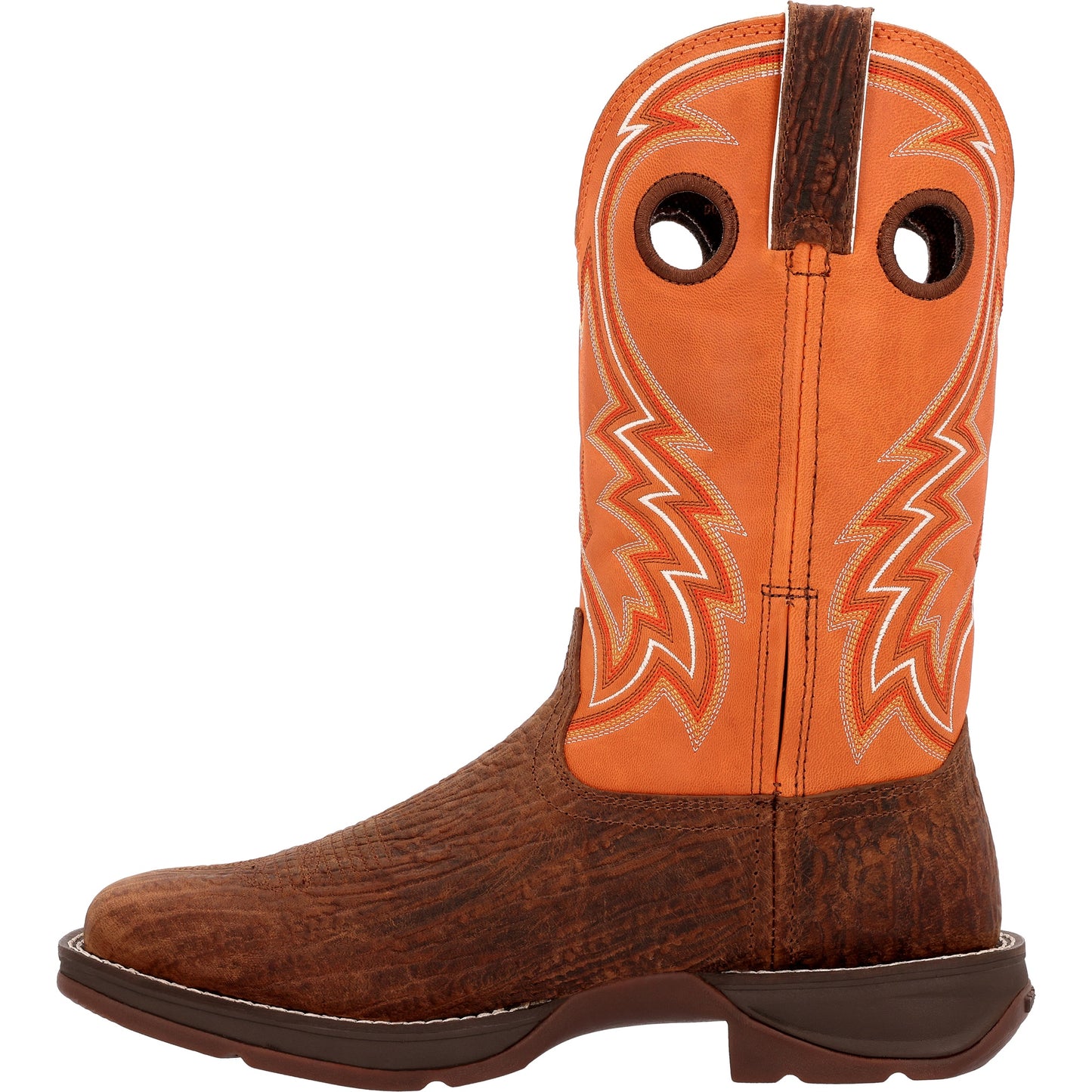 Rebel Cedar Bark and Monarch Orange Western Boot