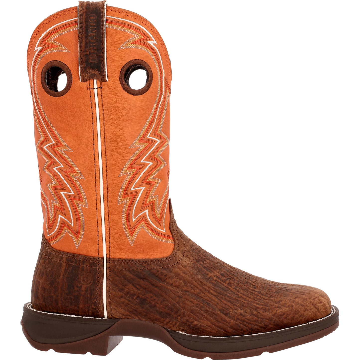 Rebel Cedar Bark and Monarch Orange Western Boot