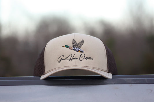 HAT - Khaki/Brown Embroidered